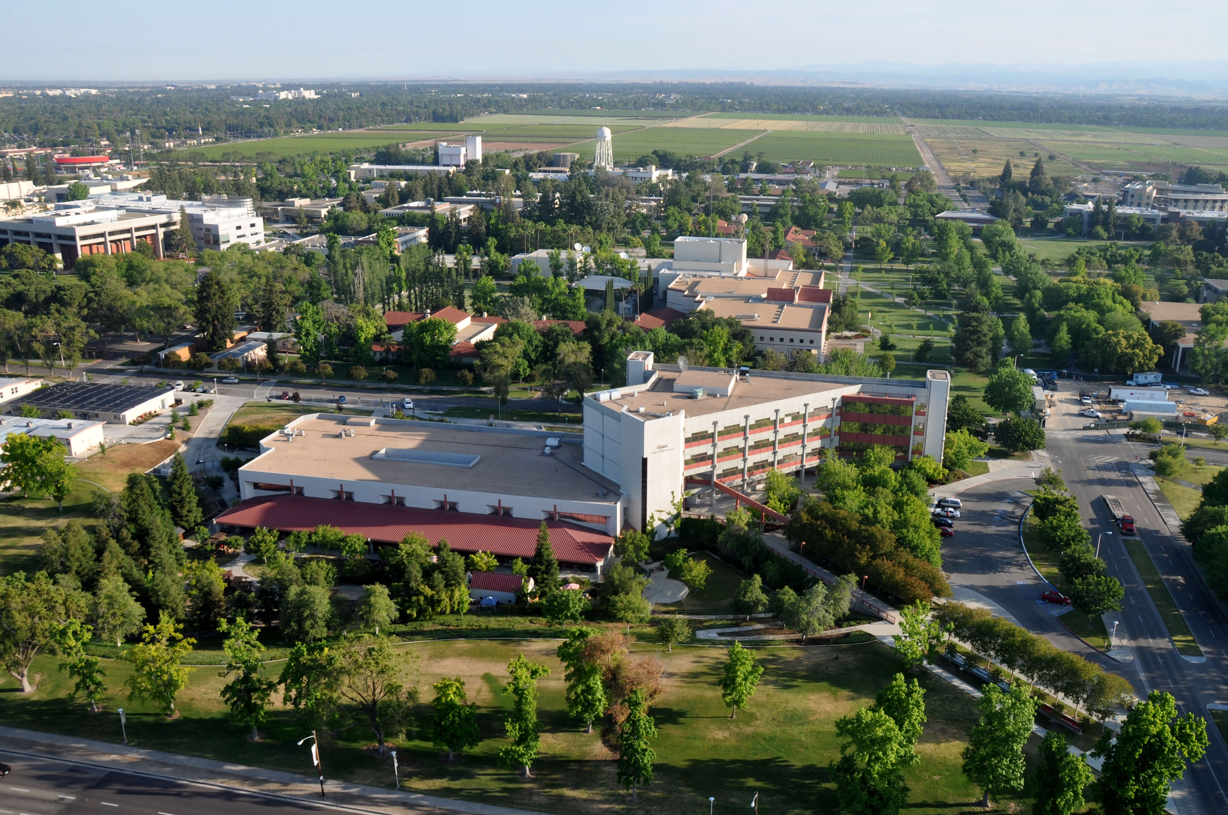 Aerial view of the Fresno State campus