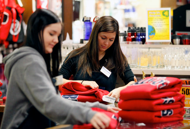 Students Selling Fresno State Apparel 