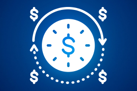 graphic of a clock with dollar signs