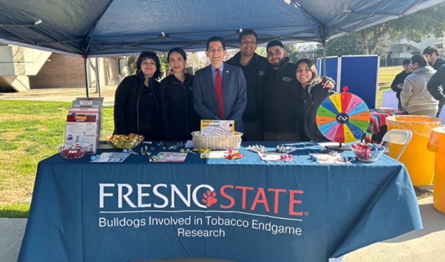 group behind display table