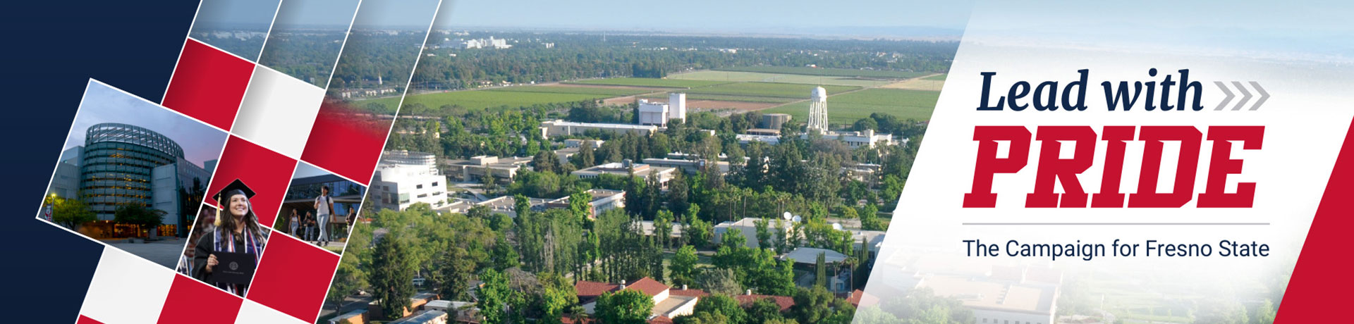 Aerial view of Fresno State campus