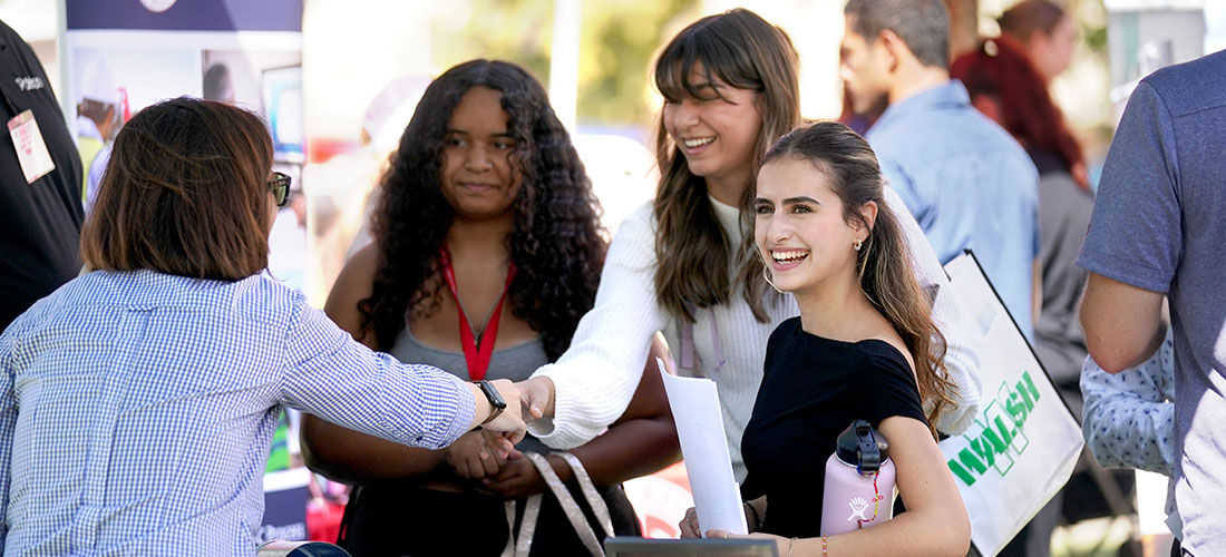 Students at industry fair