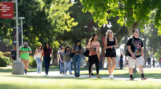 Students walking